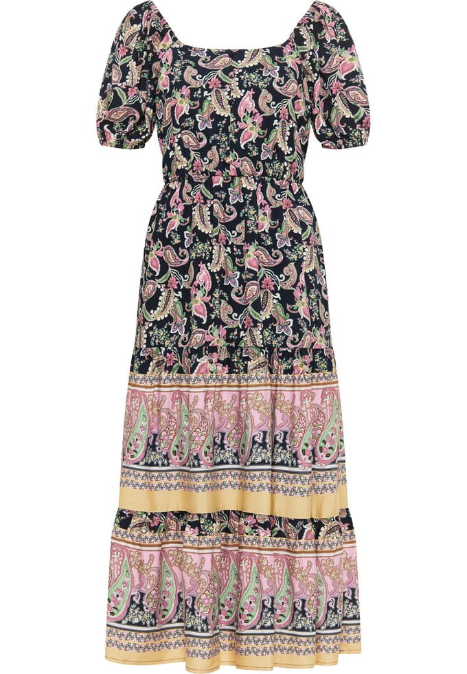 usha FESTIVAL paisley print midi jurk carnea