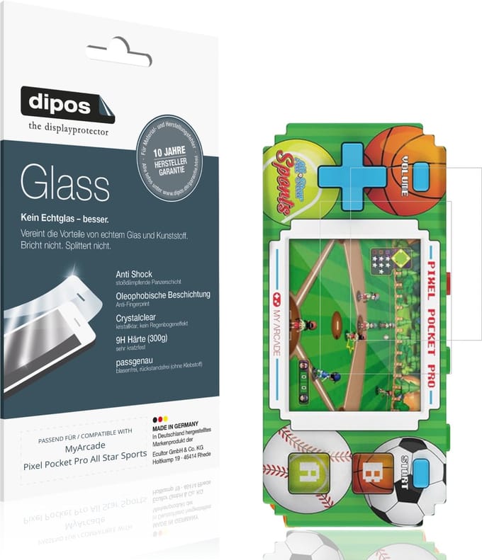 dipos – 2x Pantserfolie geschikt voor MyArcade Pixel Pocket Pro All Star Sports | 9H Screenprotector