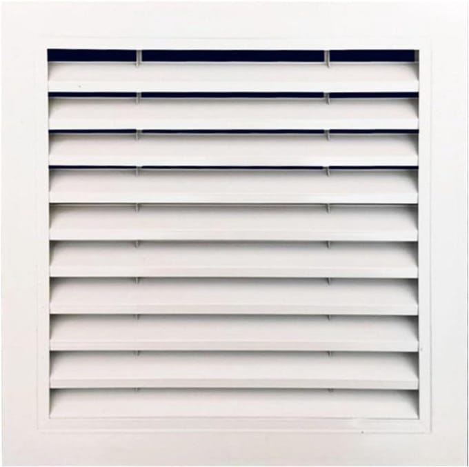 Verstelbare luchthouder - Ventilatierooster - Luchtstroom regeling - Plat vierkant ontwerp - 600 x 200 mm - Mat wit
