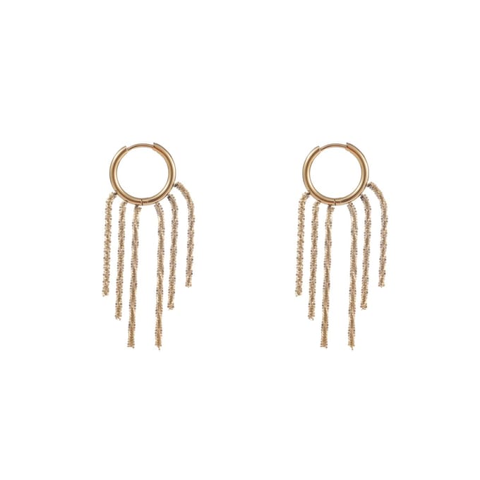 Go Dutch Label Oorhangers fringe ring Goud