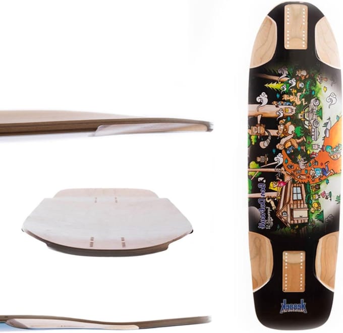 Longboard Skate - Outdoor Board - Stabiel Rijden - Topmount Ontwerp - 38 x 9.75 inch - Natuurlijk