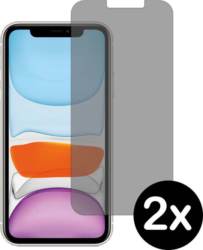 Smartphonica Privacy screenprotector voor iPhone 11 tempered glass - 2 stuks geschikt voor iPhone 11