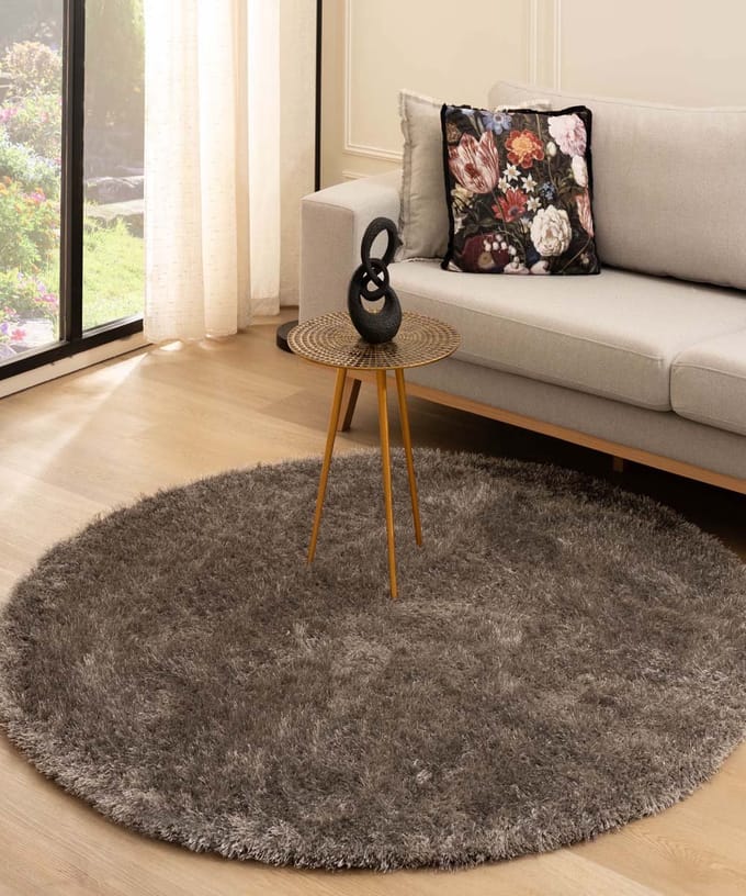 Velvet vloerkleed rond - Posh grijs 280