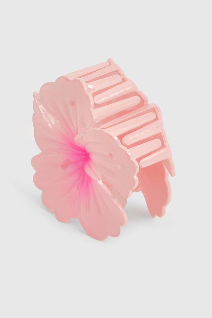 boohoo Dames Hibiscusbloem Klauwclip | Roze