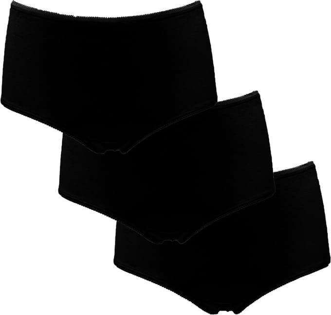 My Basic by After Eden Midi brief 3pack Dames Onderbroek - Black - Maat XL