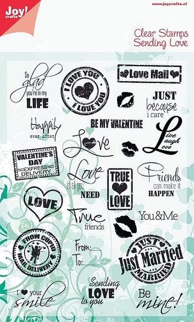 Joycrafts clearstamp 6410/0040 sending love teksten