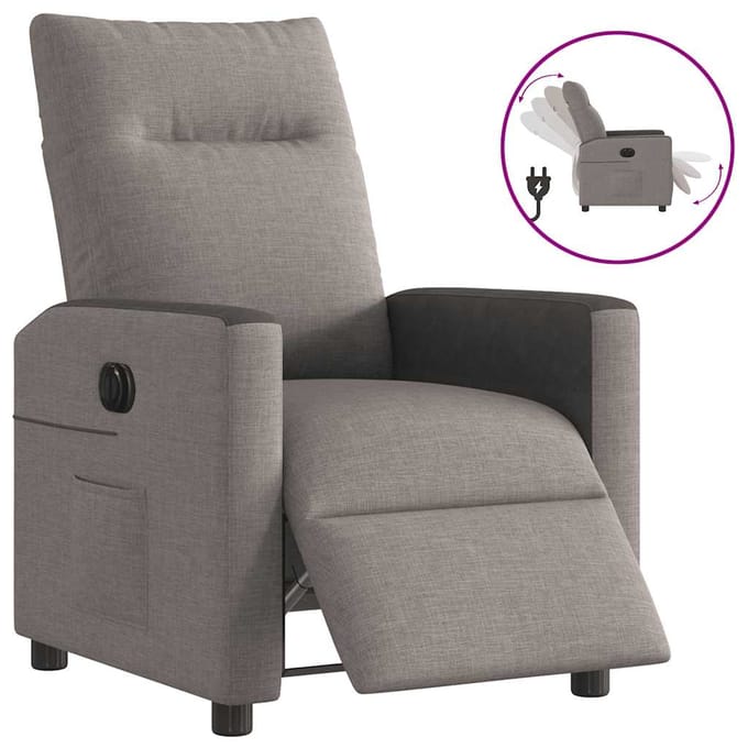vidaXL - Fauteuil - verstelbaar - elektrisch - stof - taupe