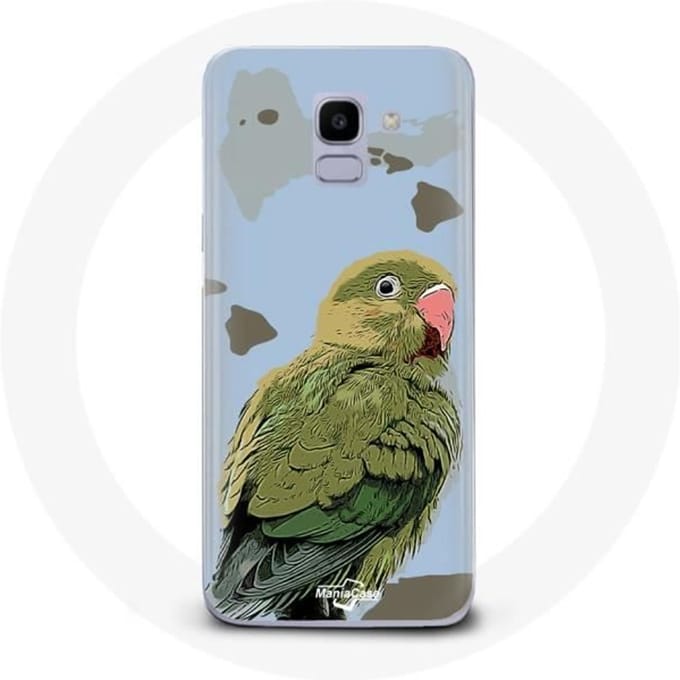 Hoesje voor Samsung Galaxy J6 2018 Parkieten Vogels groen groen