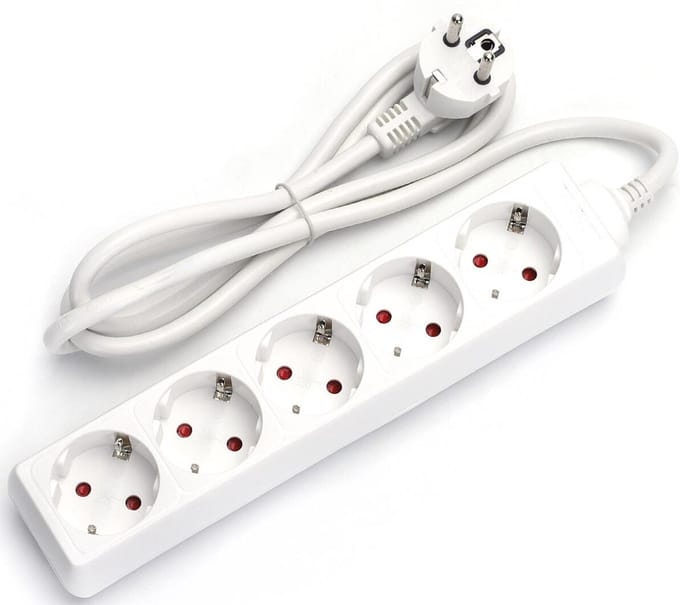 Stekkerdoos - Verlengsnoer - Aigi Synci - 3680W - 5 Stopcontacten - 1.5 Meter - Wit | Nederland