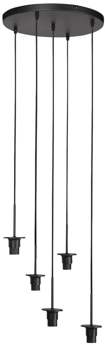 Hanglamp HaloSwap 4220ZW – Zwart, hoogteinstelbaar, kunststof/metaal, 5 E27 fittingen, Mexlite