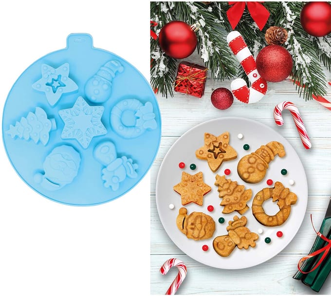 Fiestas Guirca - Siliconen koekjesvorm kerstbal - blauw