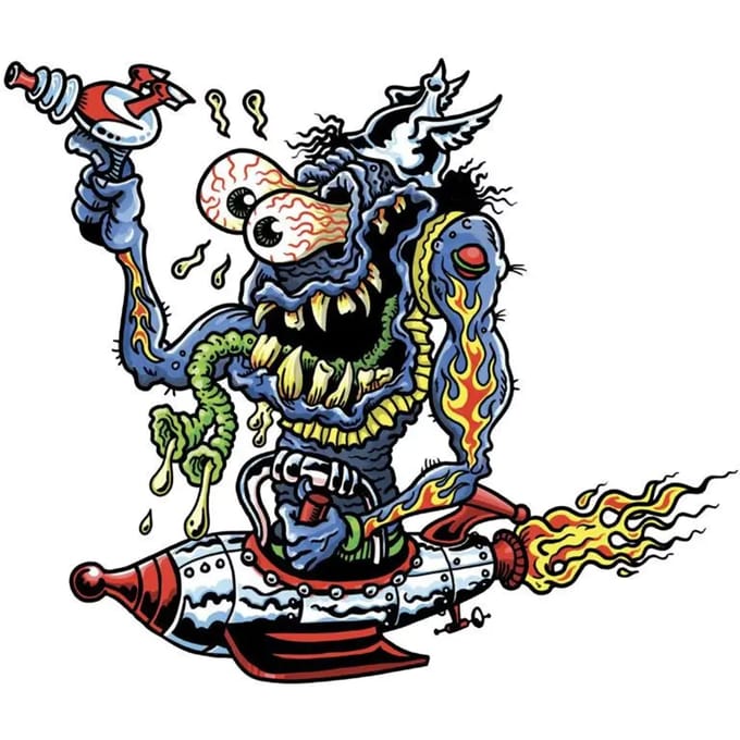 Motorfiets stickers Lethal Threat Spaceship Monster