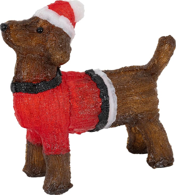 Christmas Decoration Kerstverlichting figuur - hond - 38 cm - LED verlichte figuren