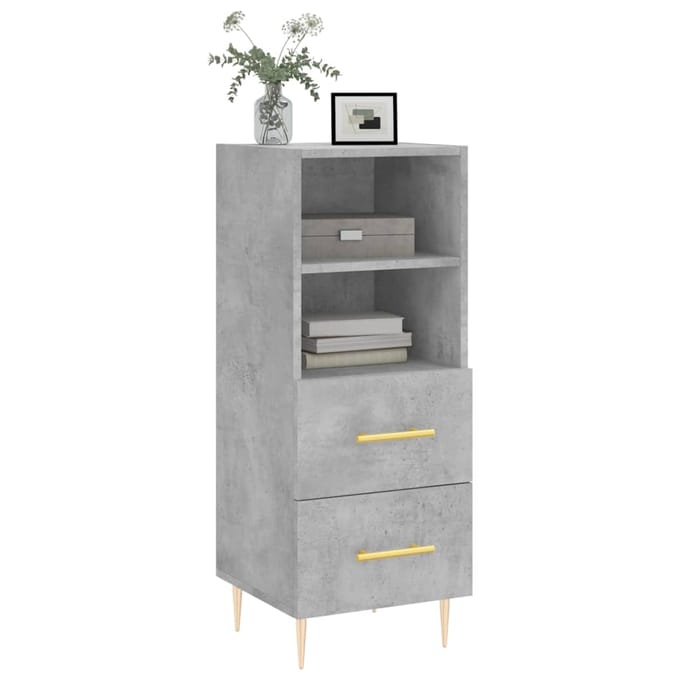 vidaXL - Dressoir - 34,5x34x90 - cm - bewerkt - hout - betongrijs