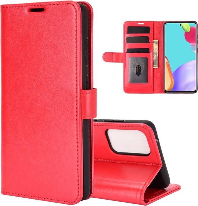 MobyDefend Hoesje - Geschikt voor Samsung Galaxy A52 / A52s - Wallet Book Case (Sluiting Achterkant) - Rood