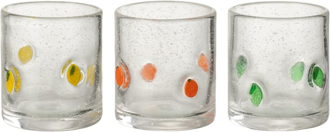 J-Line glas Citrus Fruit - glas - mix - small - 3 stuks