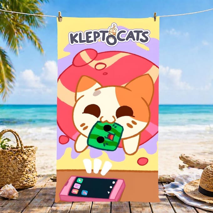 K-Kleptocats Serviette Microfibre Serviette de Plage, Séchage Rapide, Sans Sable, Fibre Ultra-Fine, Super Douce. 60x35CM