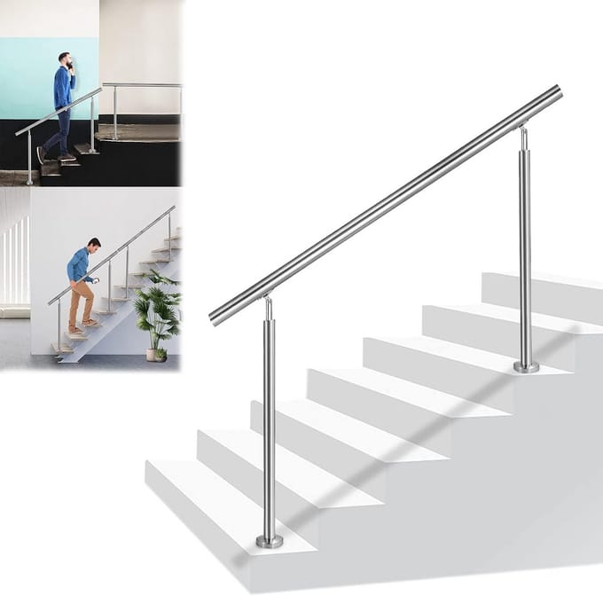RVS Trapleuning voor Binnen en Buiten, Balustrade voor Trap, Balkon en Tuin