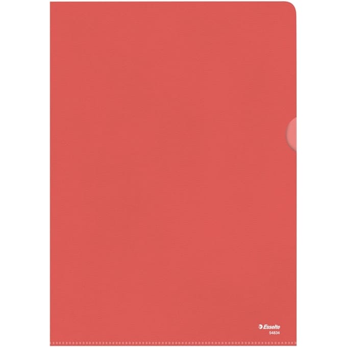 Esselte Standaard Zichtmap A4 - 0,11mm PP Folie - 100 Stuks - Rood