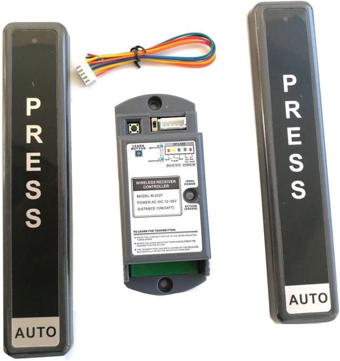 Automatische Deuropener - Draadloze Schakelaar - Toegang Beveiligen - Zelflerende Code - 1 Knop Kit - Zwart