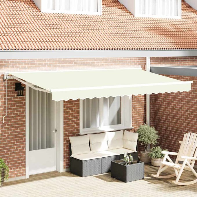 vidaXL Zijde Frame Crèmekleurig 350 x 200 cm Polyester met PU-coating