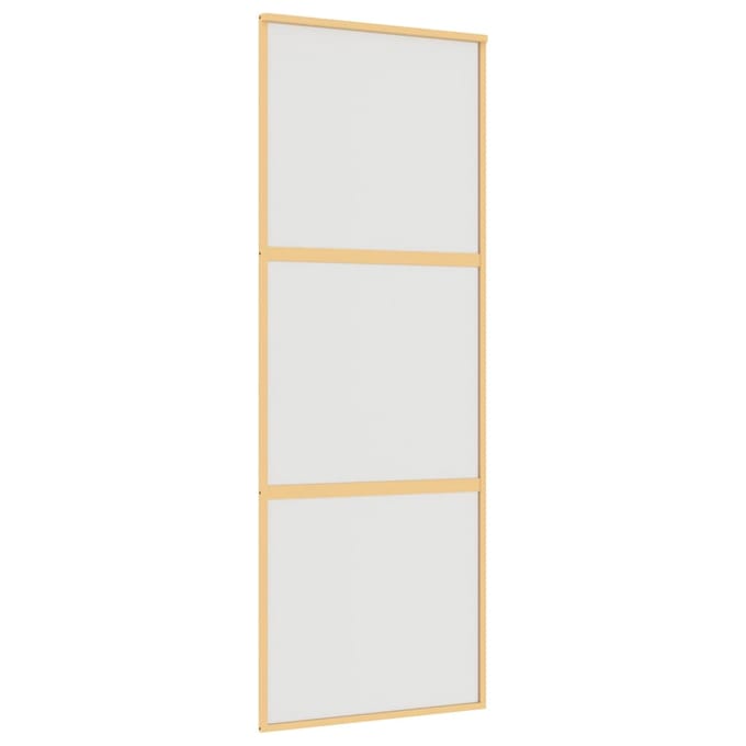 vidaXL - Schuifdeur - 76x205 - cm - mat - ESG-glas - en - aluminium - goudkleurig