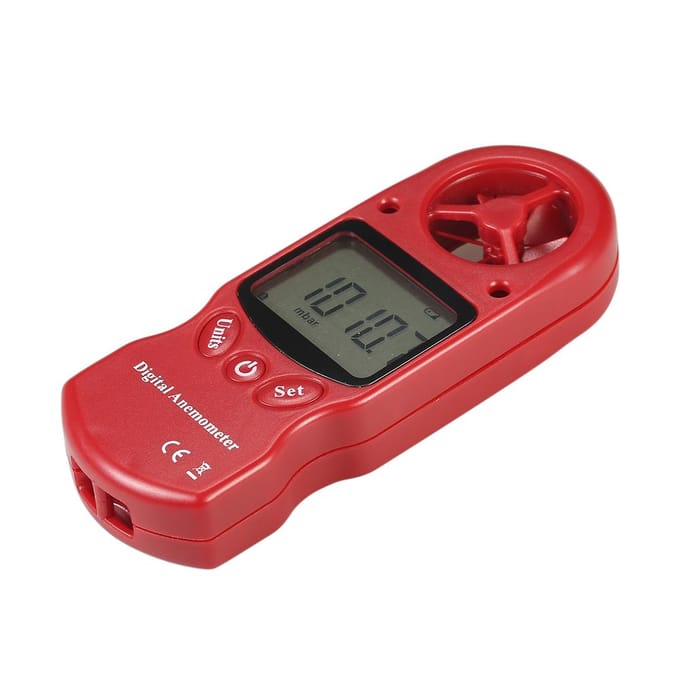 8 in 1 draagbare digitale anemometer windsnelheid/temperatuur/vochtigheid/wind zwart