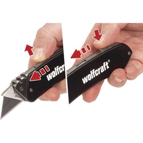 wolfcraft - Vouwmes - Zakmes - Vrijetijdsmes met intrekbaar mes - 4124000