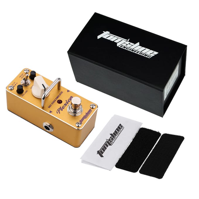 AROMA APN-3 Plexion Brit-stack Simulator Elektrische Gitaar Effectpedaal Mini Single Effect met True Bypass goud/wit
