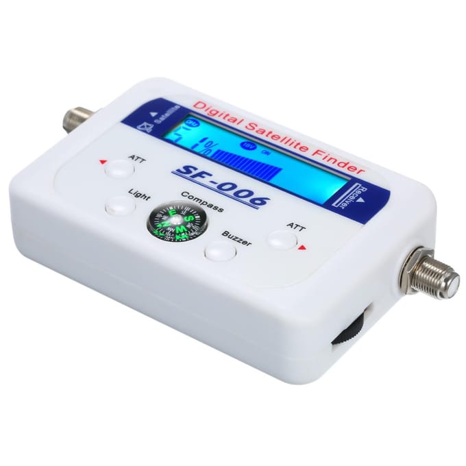 Digitale satellietzoeker Satellietsignaalmeter Mini digitale satellietsignaalzoeker Meter met LCD-scherm Digitale satellietzoeker met kompas wit
