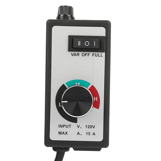 Variabele Ventilatorsnelheidsregelaar 1800W voor Hydroponische Inline Ventilator Afzuiging  (2?Meterkabel ) black