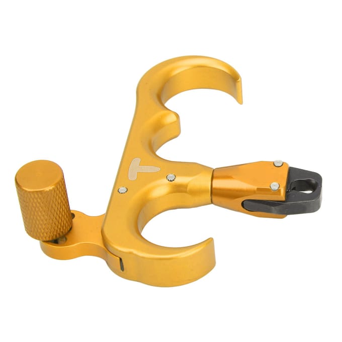 3 Vinger Handheld Boogrelease Aluminiumlegering Duimrelease voor Compoundboog Verstelbaar 360 Graden zwart