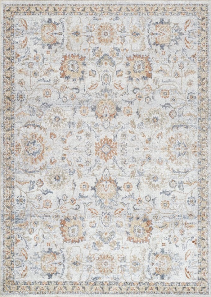 SURYA Esther vloerkleed wasbaar oosters vintage crèmekleurig