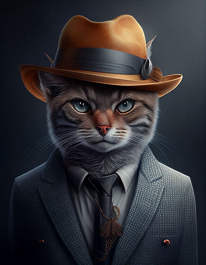 AI - Woondecoratie - Poster - Dieren - Kat - Pak - 11 - 30 x 40 cm