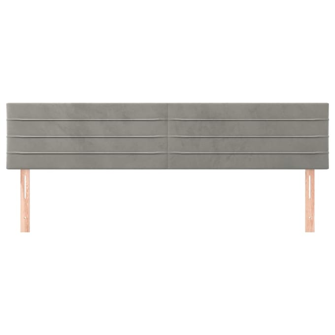 vidaXL - Hoofdborden - 160x5x78/88 - cm - fluweel - lichtgrijs