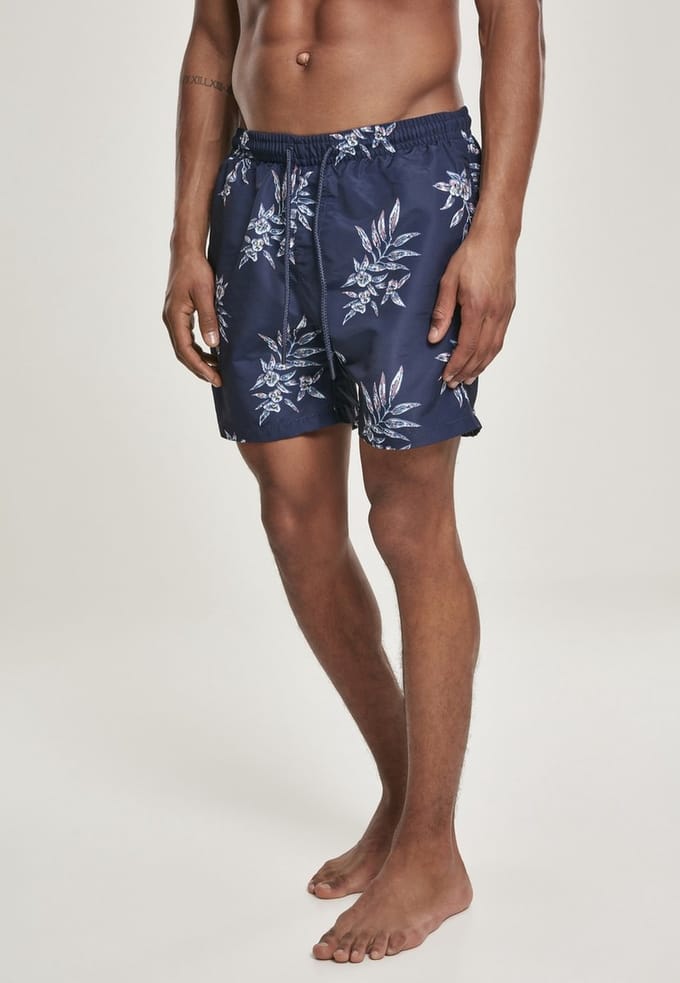Urban Classics - Pattern Zwemshorts - S - Zwart