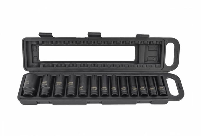 AWTOOLS Black Line - Professionele Udarowy Nasadek Set 13-delig - 1/2 Inch - 10-32 mm