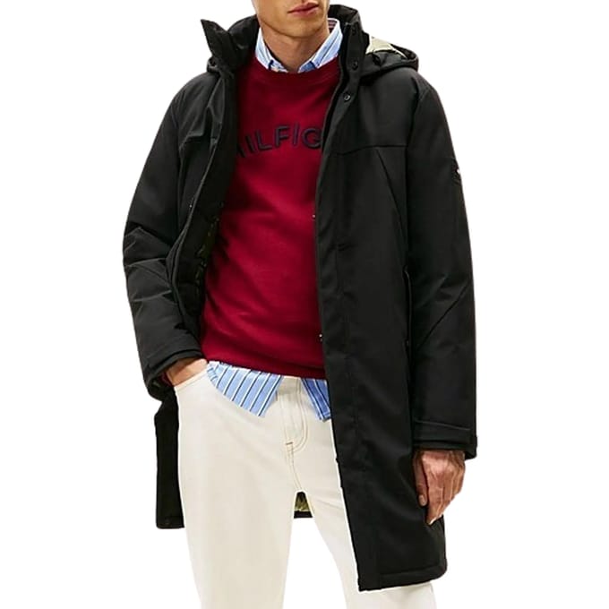 Regular fit functionele lange jas met capuchon