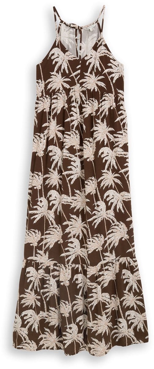 Vrijetijdsjurk van pure viscose met spaghettibandjes