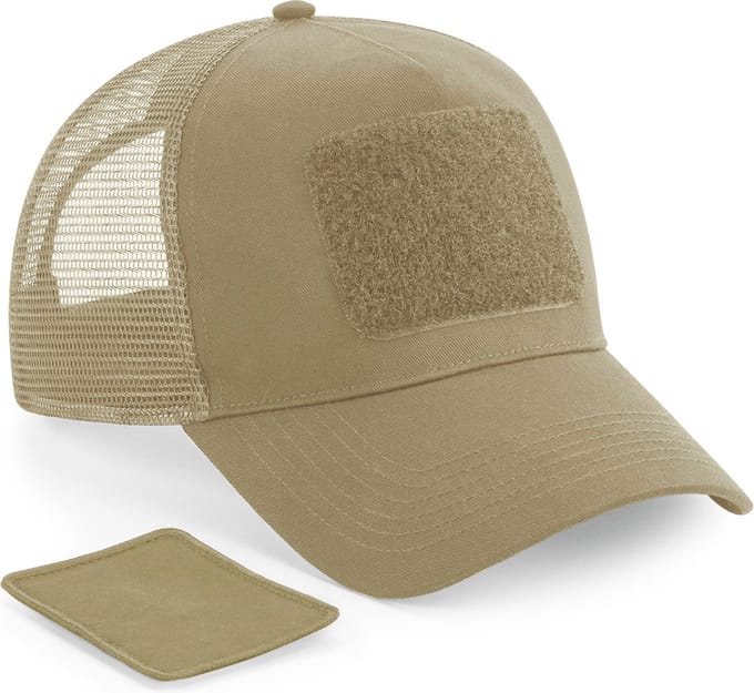 Beechfield Meshpet, verstelbaar aan de achterkant met afneembare patch. B641 - Desert sand - One size