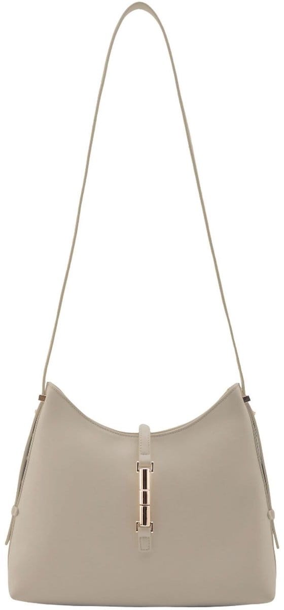 SEIDENFELT MANUFAKTUR schoudertas Loviisa Hobo Bag Cool Taupe
