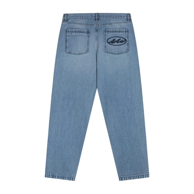 Jeans Man Cirkellogo zak Broek Denim Bleach