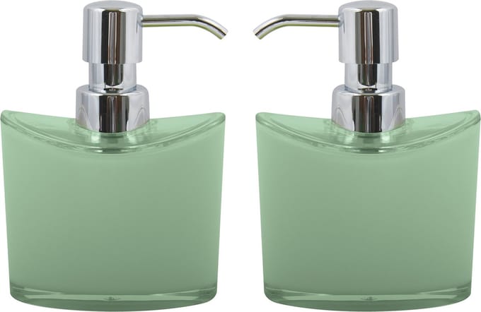 MSV Zeeppompje/dispenser Aveiro - 2x - PS kunststof - groen/zilver - 11 x 14 cm - 260 ml