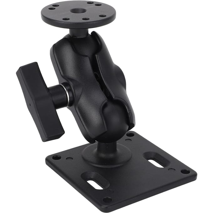 Support à double boule avec deux plaques Bras à double rotule en aluminium avec adaptateur à boule de taille C de 1,5 pouce pour black