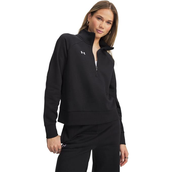 Under Armour Dames Rival Half Zip Sweatshirt (Zwart)