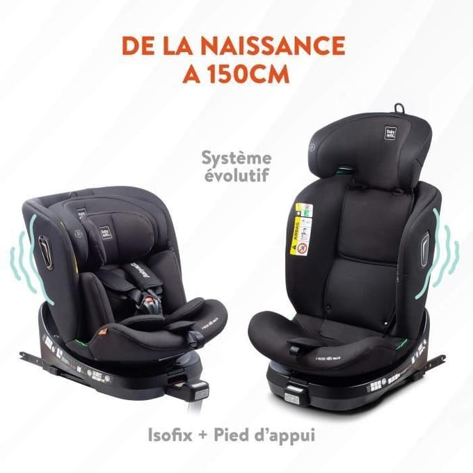 Autostoel - BABYAUTO - AITANA GRIJS ANTRACIET - Vanaf de geboorte tot 12 jaar - 0-36 kg - I-Size - ISOFIX - 360° Draaibaar - ECE R129