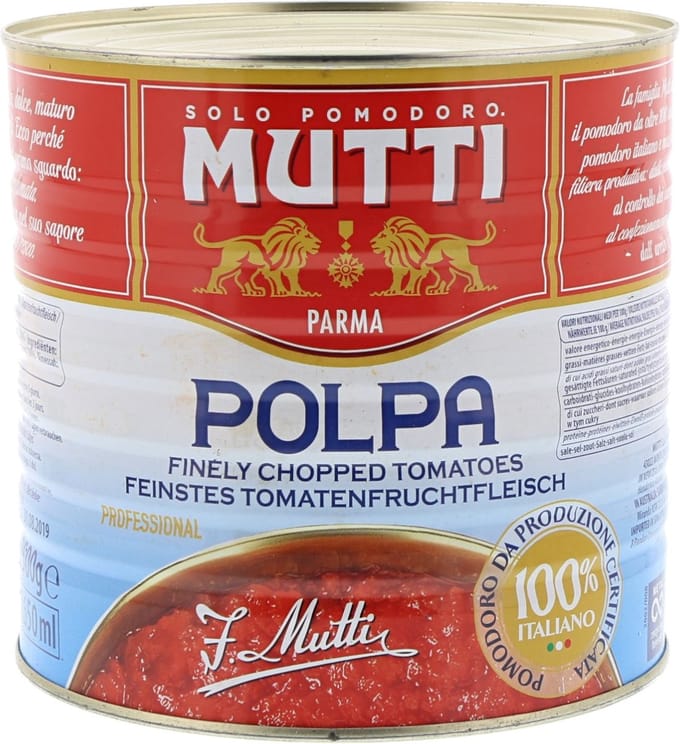 Mutti Polpa fijne tomatenpulp - ideaal voor lang koken - 2,5 kg
