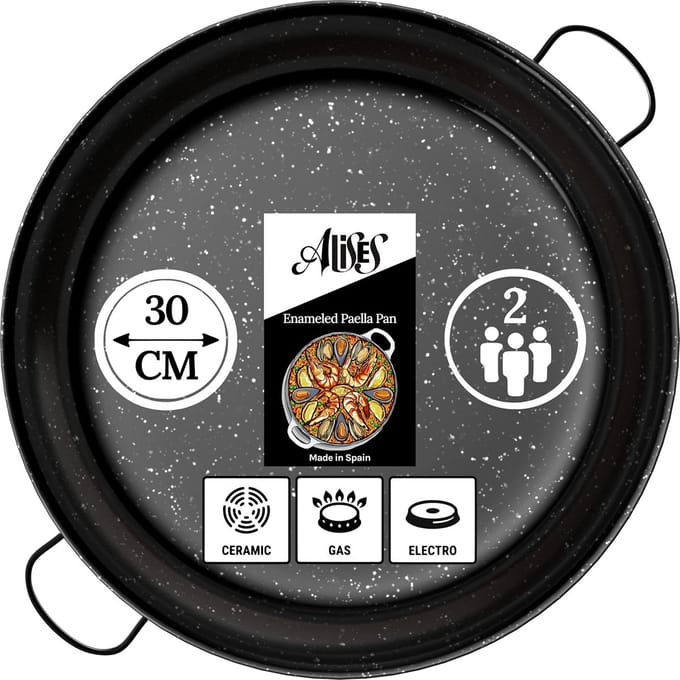 Geëmailleerde Carbon Steel Paella Pan - Natuurlijk Non-Stick 46 cm
