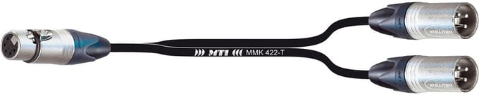 MUSIC STORE XLR/f 5-Pol op 2x XLR/m 30 cm Splitkabel, Neutrik - Y-adapterkabel