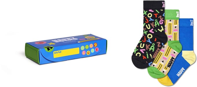 Happy Socks kids giftbox 3P sokken back to school multi